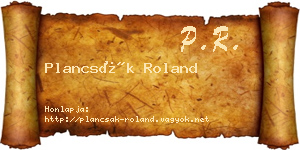 Plancsák Roland névjegykártya